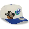 beige-und-blaue-gebogene-snapback-kappe-9fifty-a-frame-precurved-hardwood-classics-der-dallas-mavericks-nba-von-new-era