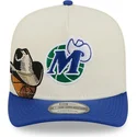 beige-und-blaue-gebogene-snapback-kappe-9fifty-a-frame-precurved-hardwood-classics-der-dallas-mavericks-nba-von-new-era