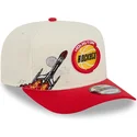 beige-und-rote-gebogene-snapback-kappe-9fifty-a-frame-precurved-hardwood-classics-der-houston-rockets-nba-von-new-era
