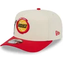 beige-und-rote-gebogene-snapback-kappe-9fifty-a-frame-precurved-hardwood-classics-der-houston-rockets-nba-von-new-era
