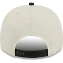beige-und-schwarze-gebogene-snapback-kappe-9fifty-a-frame-precurved-hardwood-classics-der-toronto-raptors-nba-von-new-era