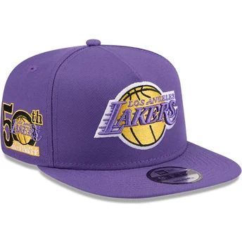 Casquette plate violette snapback 9FIFTY A Frame Hardwood Classics Los Angeles Lakers NBA New Era