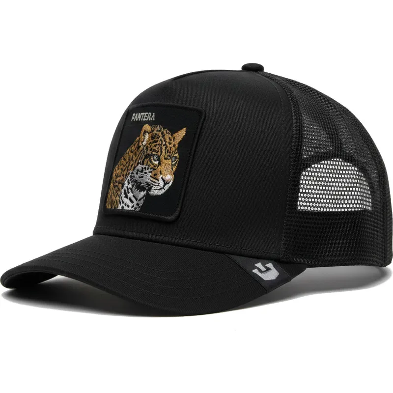 trucker-cap-schwarz-leopard-panther-the-farm-premium-von-goorin-bros