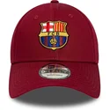 rote-verstellbare-gebogene-kappe-von-fc-barcelona-laliga-9forty-core-von-new-era