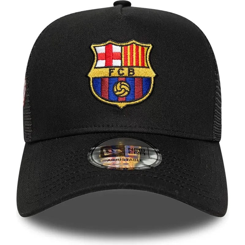 schwarze-trucker-cap-fc-barcelona-laliga-a-frame-patch-von-new-era