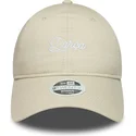beige-verstellbare-curved-cap-fur-damen-des-fc-barcelona-laliga-9twenty-wordmark-von-new-era