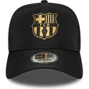 new-era-fc-barcelona-laliga-a-frame-gold-trucker-cap-schwarz