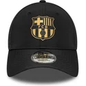 schwarze-verstellbare-curved-cap-von-fc-barcelona-laliga-9forty-gold-von-new-era