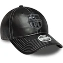 casquette-courbee-noire-ajustable-pour-femme-fc-barcelona-laliga-9twenty-pu-leather-new-era