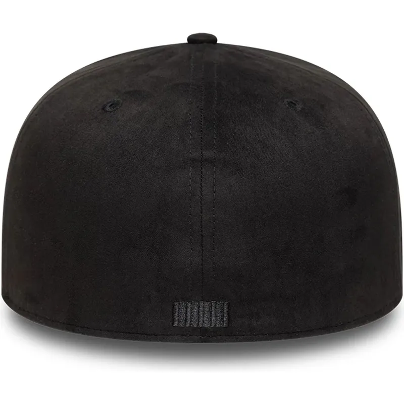 schwarze-enganliegende-flatcap-mit-schwarzem-fc-barcelona-laliga-logo-59fifty-mes-que-un-club-von-new-era