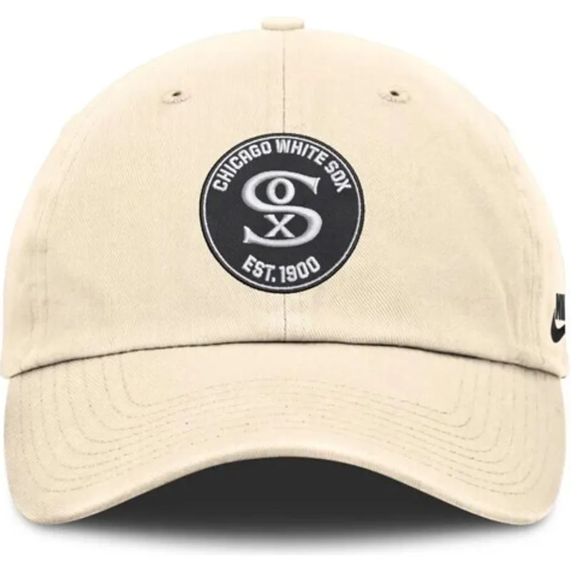 beige-verstellbare-curved-cap-club-unstructured-organic-cotton-der-chicago-white-sox-mlb-von-nike beige-verstellbare-curved-cap-club-unstructured-organic-cotton-der-chicago-white-sox-mlb-von-nike