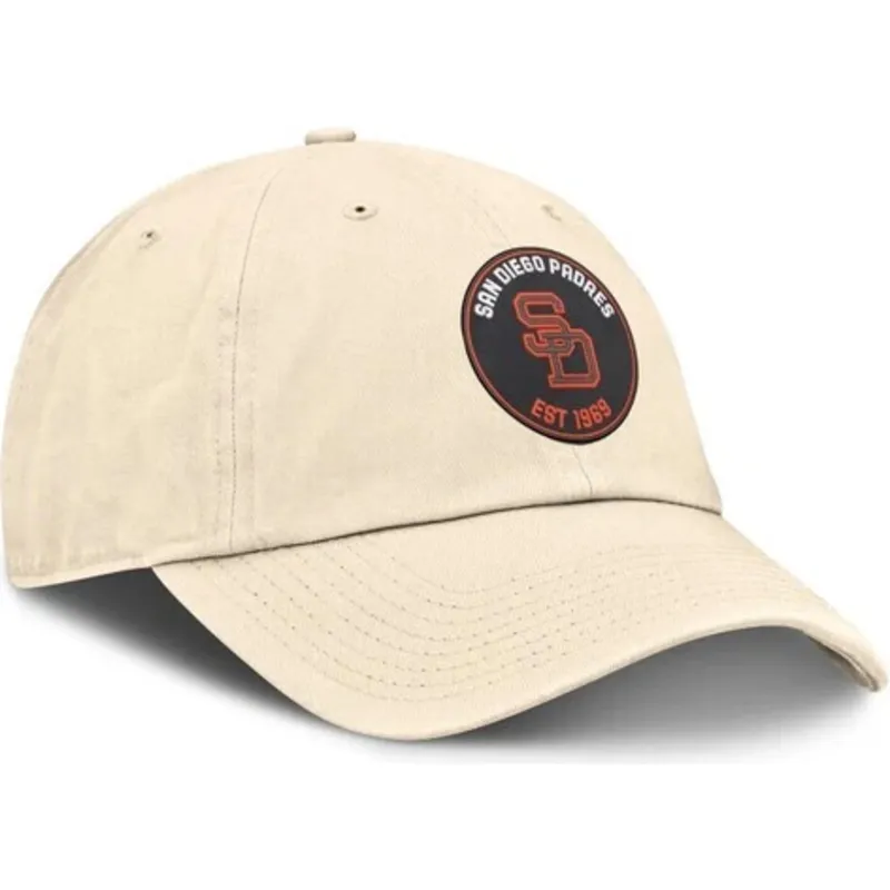 beige-verstellbare-curved-cap-club-unstructured-organic-cotton-der-san-diego-padres-mlb-von-nike