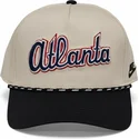 beige-und-schwarze-gebogene-snapback-kappe-rise-structured-der-atlanta-braves-mlb-von-nike