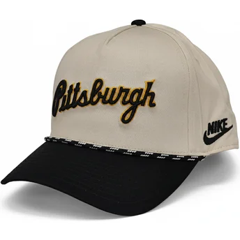 Casquette courbée beige et noire snapback Rise Structured Pittsburgh Pirates MLB Nike