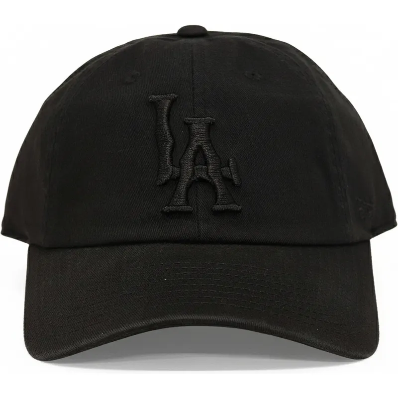 schwarze-verstellbare-curved-cap-mit-schwarzem-logo-los-angeles-dodgers-ballpark-von-american-needle