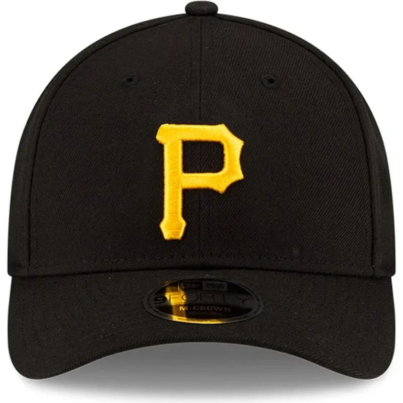 schwarze-gebogene-snapback-kappe-9forty-m-crown-player-replica-der-pittsburgh-pirates-mlb-von-new-era schwarze-gebogene-snapback-kappe-9forty-m-crown-player-replica-der-pittsburgh-pirates-mlb-von-new-era