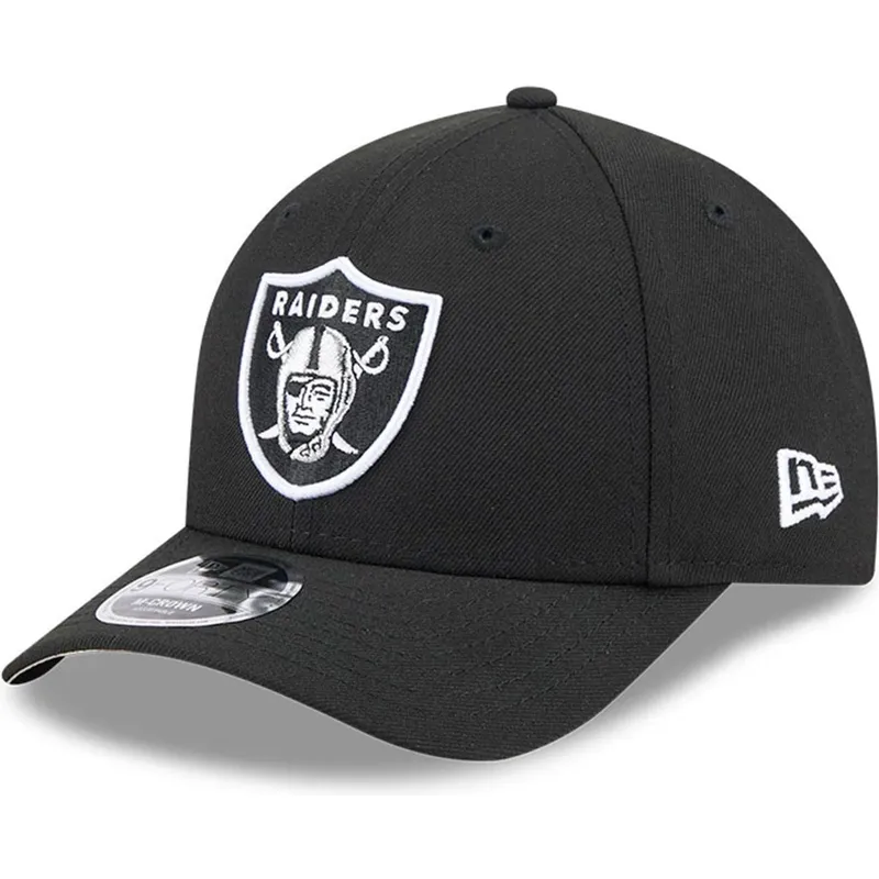 schwarze-gebogene-snapback-kappe-9forty-m-crown-team-der-las-vegas-raiders-nfl-von-new-era schwarze-gebogene-snapback-kappe-9forty-m-crown-team-der-las-vegas-raiders-nfl-von-new-era