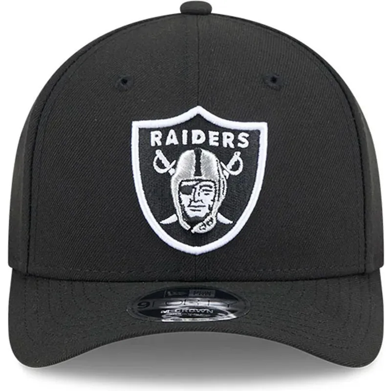 schwarze-gebogene-snapback-kappe-9forty-m-crown-team-der-las-vegas-raiders-nfl-von-new-era schwarze-gebogene-snapback-kappe-9forty-m-crown-team-der-las-vegas-raiders-nfl-von-new-era