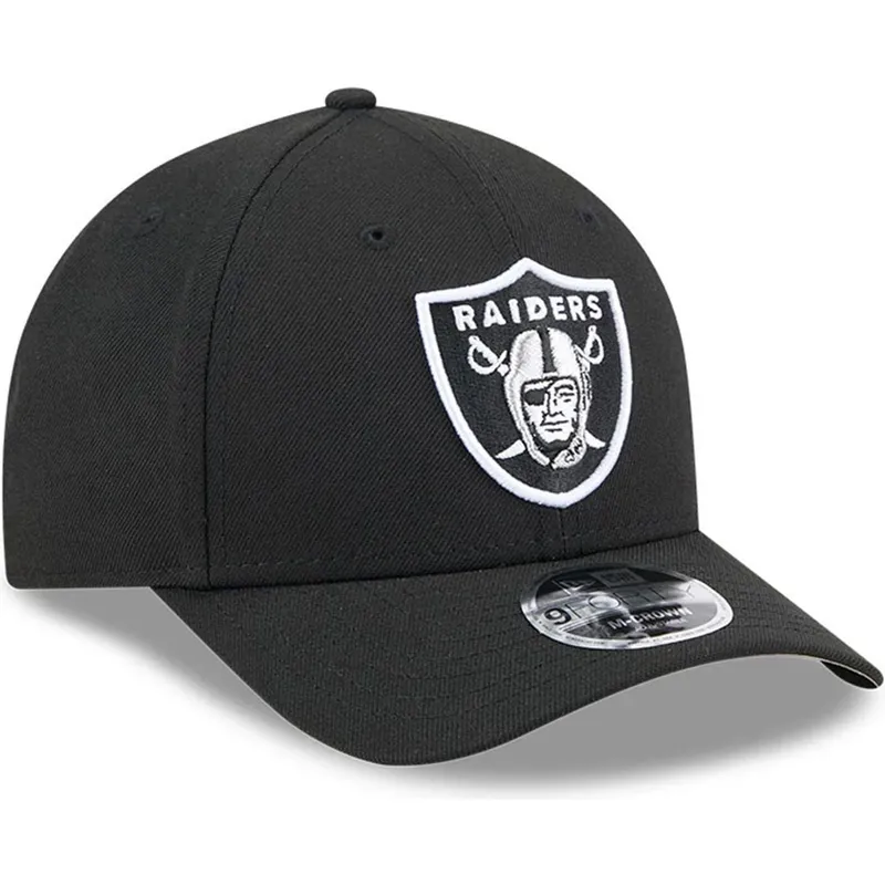 schwarze-gebogene-snapback-kappe-9forty-m-crown-team-der-las-vegas-raiders-nfl-von-new-era schwarze-gebogene-snapback-kappe-9forty-m-crown-team-der-las-vegas-raiders-nfl-von-new-era