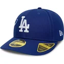 casquette-courbee-bleue-ajustee-59fifty-low-profile-precurved-est-script-los-angeles-dodgers-mlb-new-era