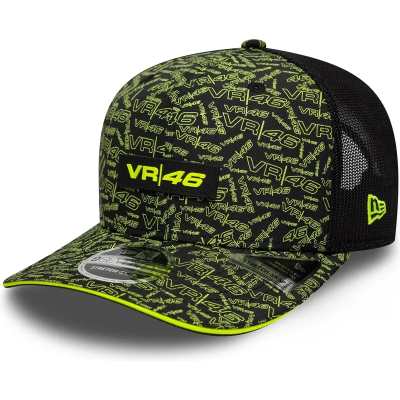trucker-cap-schwarz-und-gelb-9seventy-stretch-snap-all-over-print-von-valentino-rossi-vr46-motogp-von-new-era