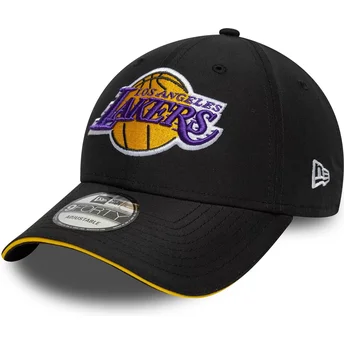 Mützen gebogen schwarz verstellbares band 9FORTY Microfibre der Los Angeles Lakers NBA von New Era