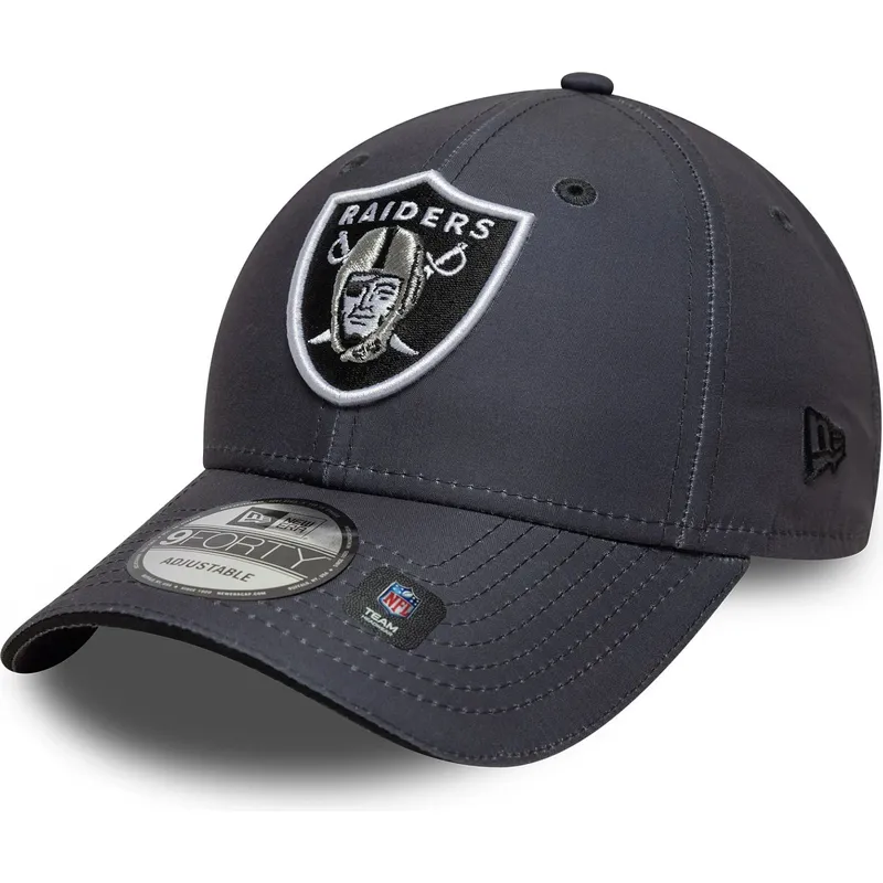 casquette-courbee-grise-ajustable-9forty-microfibre-las-vegas-raiders-nfl-new-era