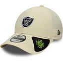 casquette-courbee-beige-ajustable-9forty-recycled-midi-las-vegas-raiders-nfl-new-era
