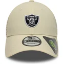 beige-verstellbare-curved-cap-9forty-recycled-midi-der-las-vegas-raiders-nfl-von-new-era