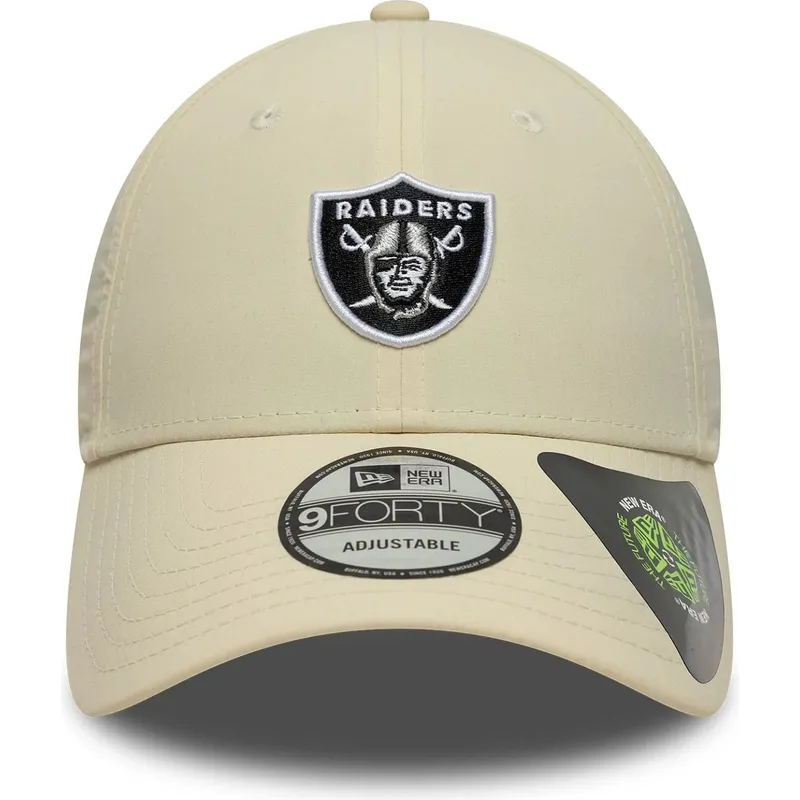casquette-courbee-beige-ajustable-9forty-recycled-midi-las-vegas-raiders-nfl-new-era
