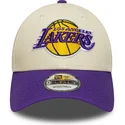gebogene-beige-und-violette-verstellbare-kappe-9forty-colour-block-der-los-angeles-lakers-nba-von-new-era