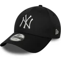 schwarze-gebogene-snapback-kappe-9forty-metallic-der-new-york-yankees-mlb-von-new-era