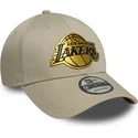 beige-gebogene-snapback-kappe-9forty-metallic-der-los-angeles-lakers-nba-von-new-era
