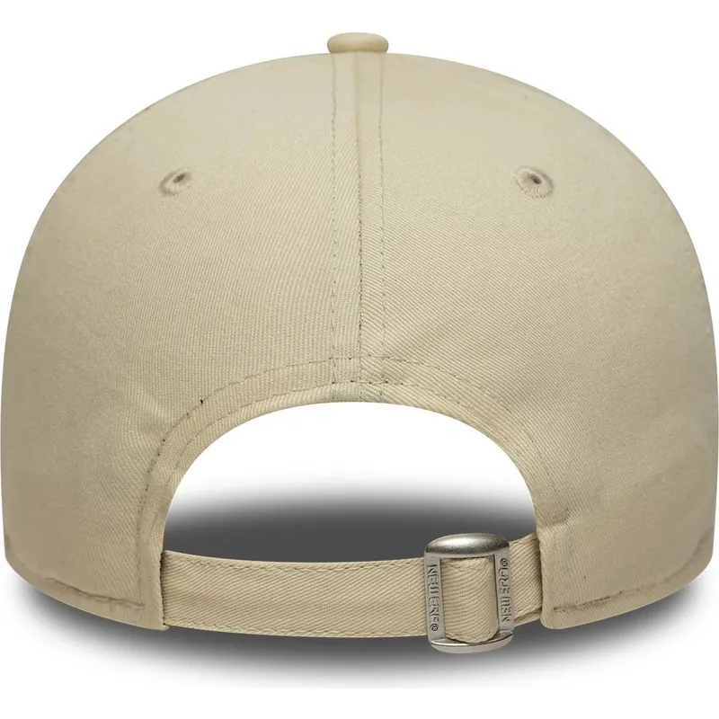 casquette-courbee-beige-ajustable-avec-logo-marron-9forty-league-essential-los-angeles-dodgers-mlb-new-era