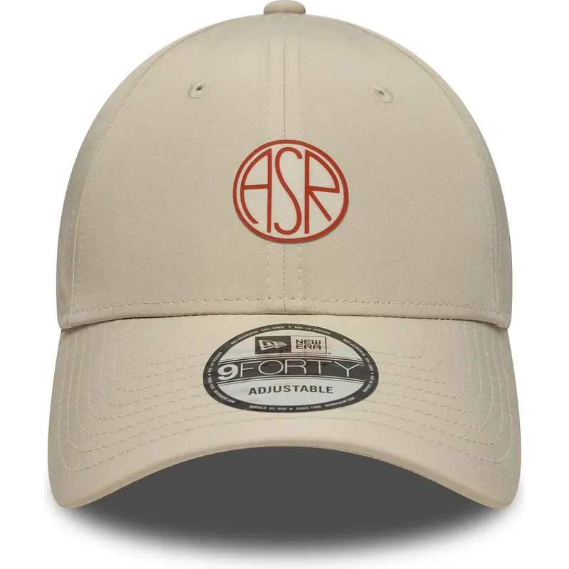 beige-verstellbare-curved-cap-9forty-streetwear-der-associazione-sportiva-roma-serie-a-von-new-era