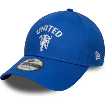 Mützen gebogen blau verstellbares band 9FORTY Seasonal der Manchester United Football Club Premier League von New Era