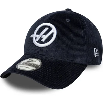 Mützen gebogen marineblau verstellbares band 9FORTY Cord der Haas F1 Team Formula 1 von New Era