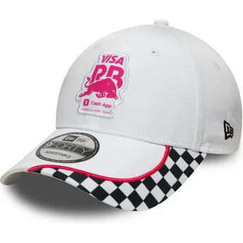 Mützen gebogen weiß snapback 9FORTY Checkerboard der Racing Bulls F1 Team Formula 1 von New Era