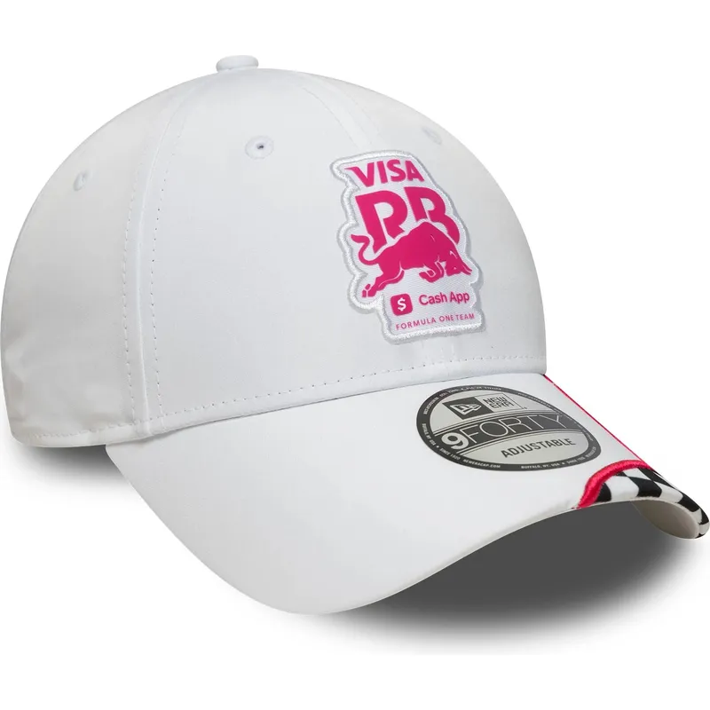 weisse-gebogene-snapback-kappe-9forty-checkerboard-von-racing-bulls-f1-team-formula-1-von-new-era