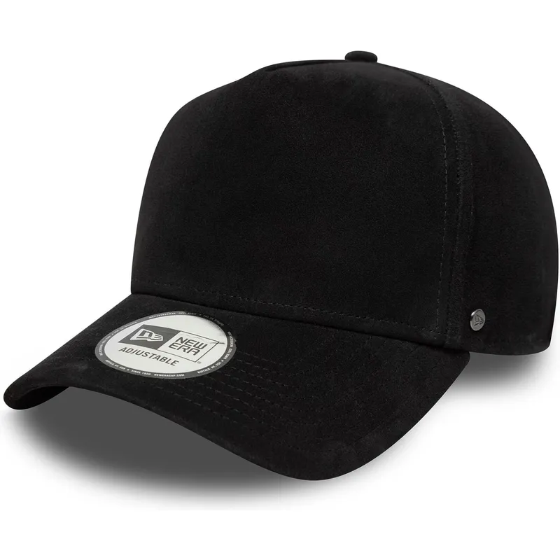 schwarze-verstellbare-gebogene-kappe-9forty-e-frame-img-suede-von-new-era