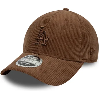 Casquette courbée marron ajustable avec logo marron 9FORTY M-Crown Cord Los Angeles Dodgers MLB New Era