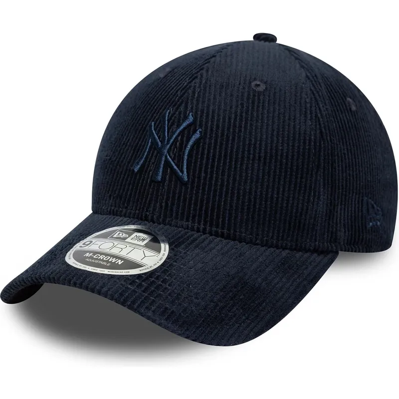 casquette-courbee-bleue-marine-ajustable-avec-logo-bleu-marine-9forty-m-crown-cord-new-york-yankees-mlb-new-era