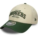 beige-und-grune-verstellbare-curved-cap-9forty-m-crown-wordmark-der-los-angeles-dodgers-mlb-von-new-era