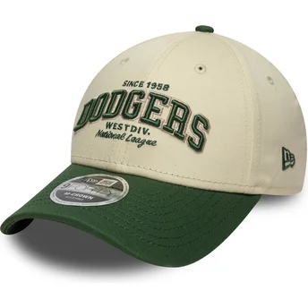 Mützen gebogen beige verstellbares band 9FORTY M-Crown Wordmark der Los Angeles Dodgers MLB von New Era