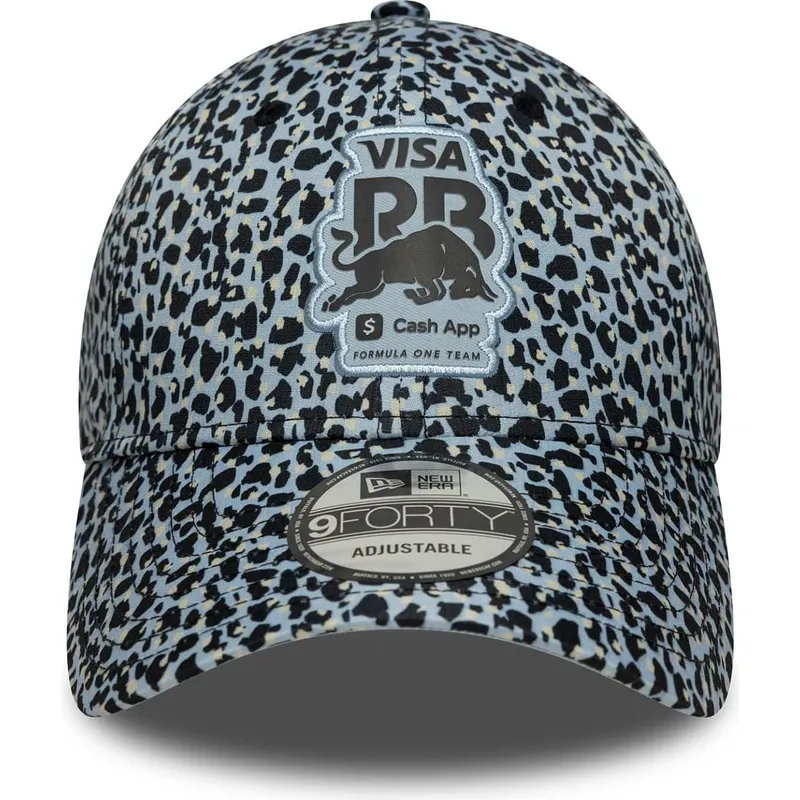 gebogene-verstellbare-leoparden-kappe-9forty-m-crown-von-racing-bulls-f1-team-formula-1-von-new-era
