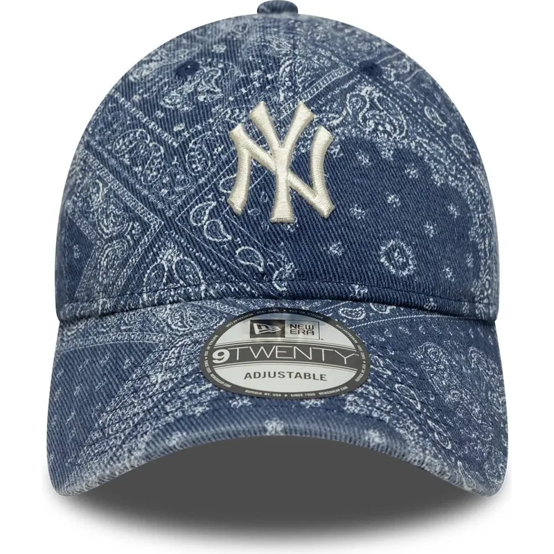 casquette-courbee-bleue-ajustable-9twenty-washed-paisley-new-york-yankees-mlb-new-era