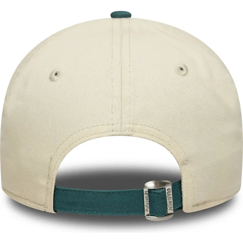 beige-und-grune-verstellbare-curved-cap-9twenty-mini-washed-der-los-angeles-dodgers-mlb-von-new-era
