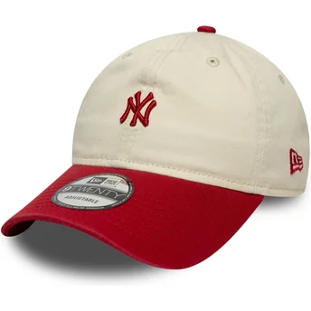 Mützen gebogen beige verstellbares band 9TWENTY Mini Washed der New York Yankees MLB von New Era