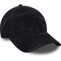 marineblaue-verstellbare-curved-cap-mit-marineblauen-logo-9twenty-suede-der-new-york-yankees-mlb-von-new-era
