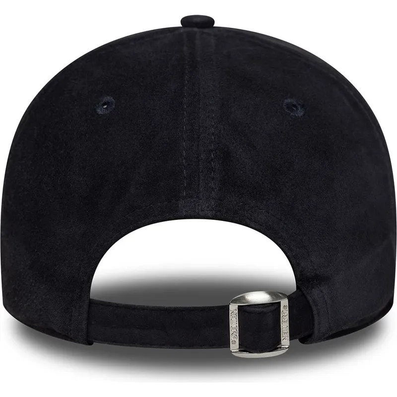 marineblaue-verstellbare-curved-cap-mit-marineblauen-logo-9twenty-suede-der-new-york-yankees-mlb-von-new-era